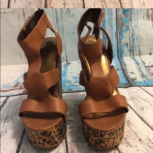 Animal print wedges